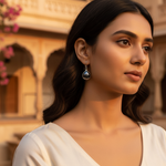 Load image into Gallery viewer, Black Pearl Teardrop Earrings | Sterling Silver | For Women
