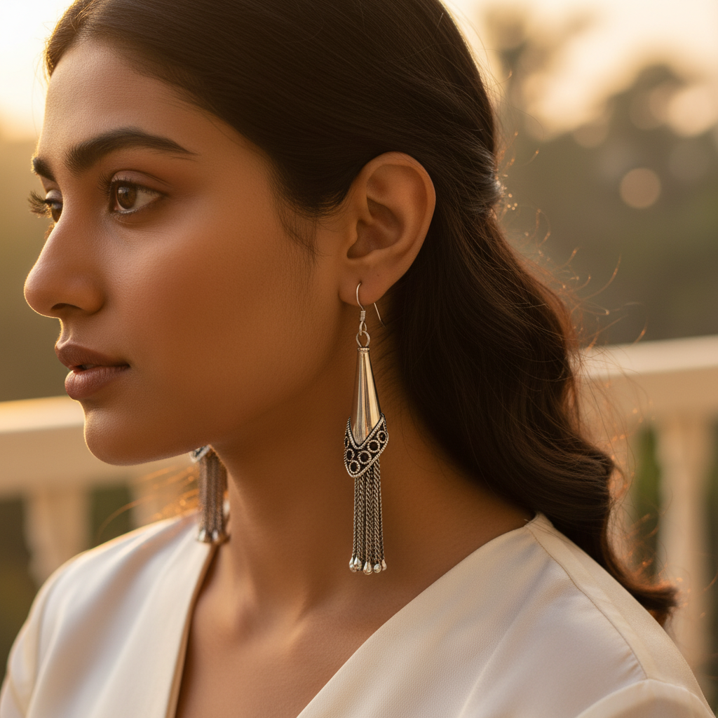 925 Silver Tassel Dangle Earrings for Women | Gift Jewelry