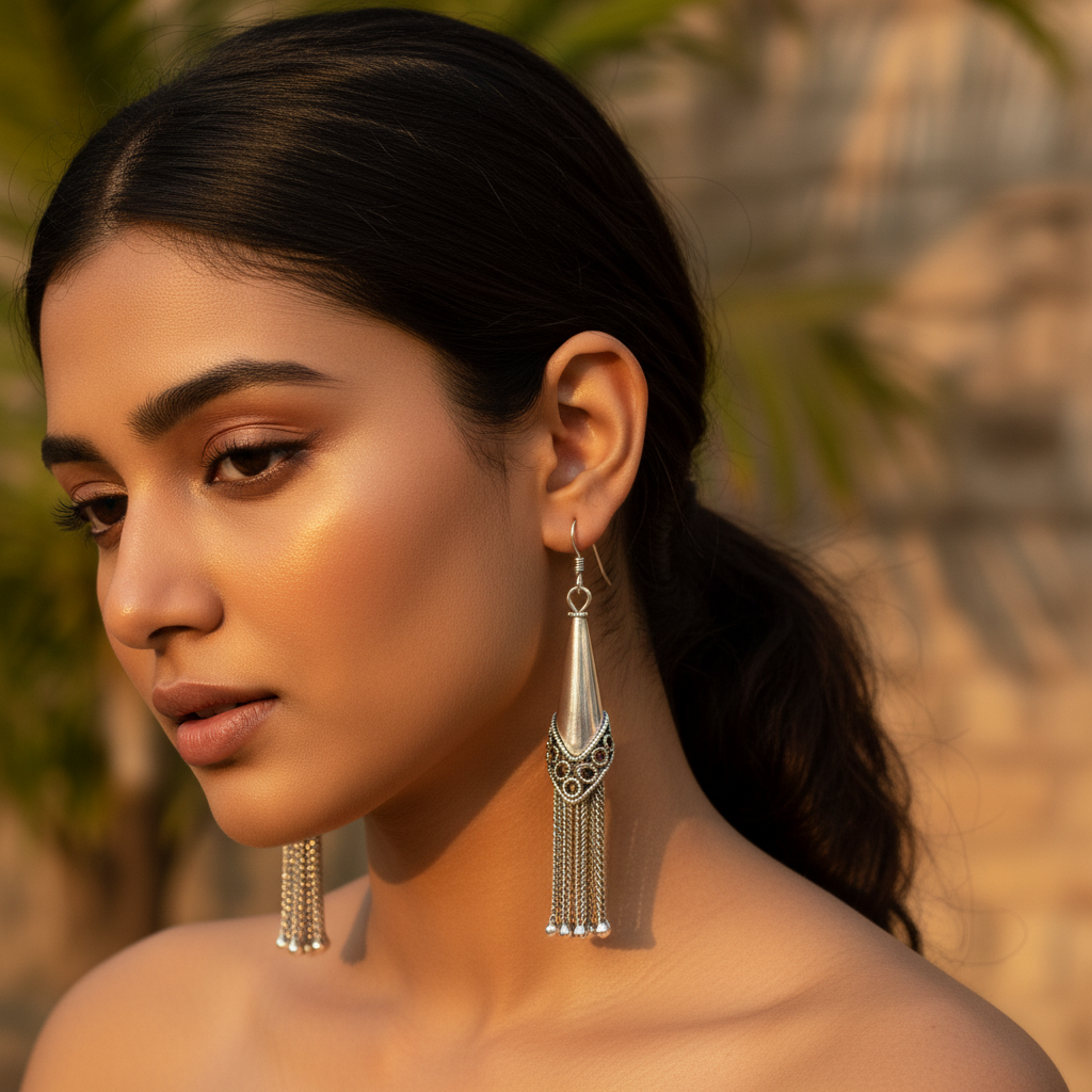 925 Silver Tassel Dangle Earrings for Women | Gift Jewelry