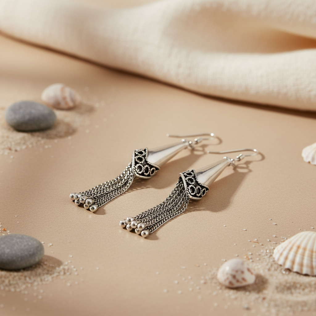 925 Silver Tassel Dangle Earrings for Women | Gift Jewelry