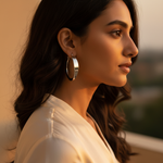 Load image into Gallery viewer, Silver Oval Hoop Earrings for Women | Dainty Minimalist Jewelry
