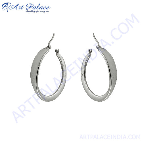 925 Sterling Silver Hoop Earring Plain Earring Latest Silver Earrings Hoop Silver Earrings - 925artpalace