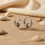 Load image into Gallery viewer, Silver Hoop Earrings | Tribal Design | For Women
