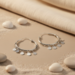 Load image into Gallery viewer, 925 Silver Disc Hoop Earrings for Women | Dangle Jewelry
