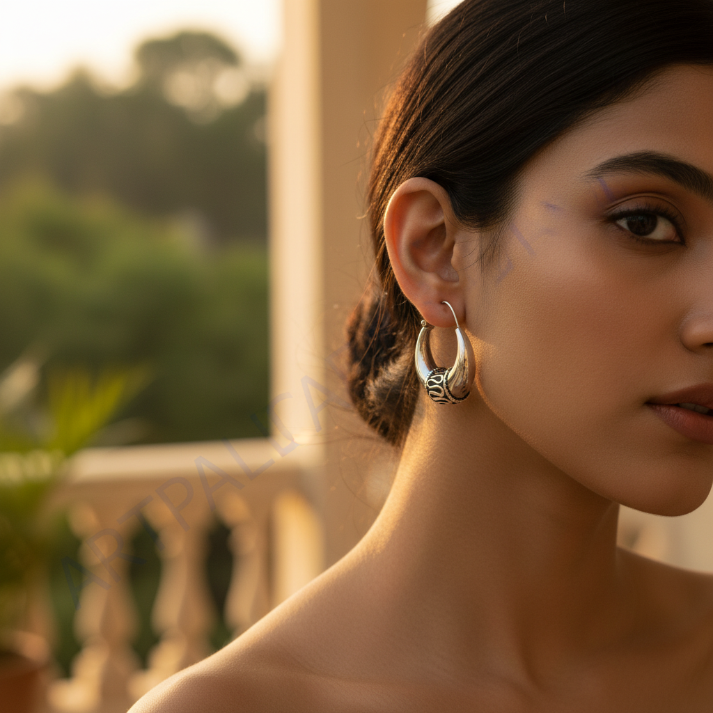 Silver Hoop Earrings for Women | Statement Jewelry