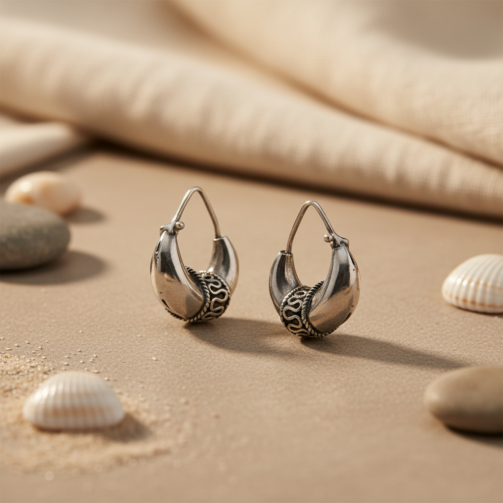 925 Silver Oval Hoop Earrings for Women | Dainty Jewelry