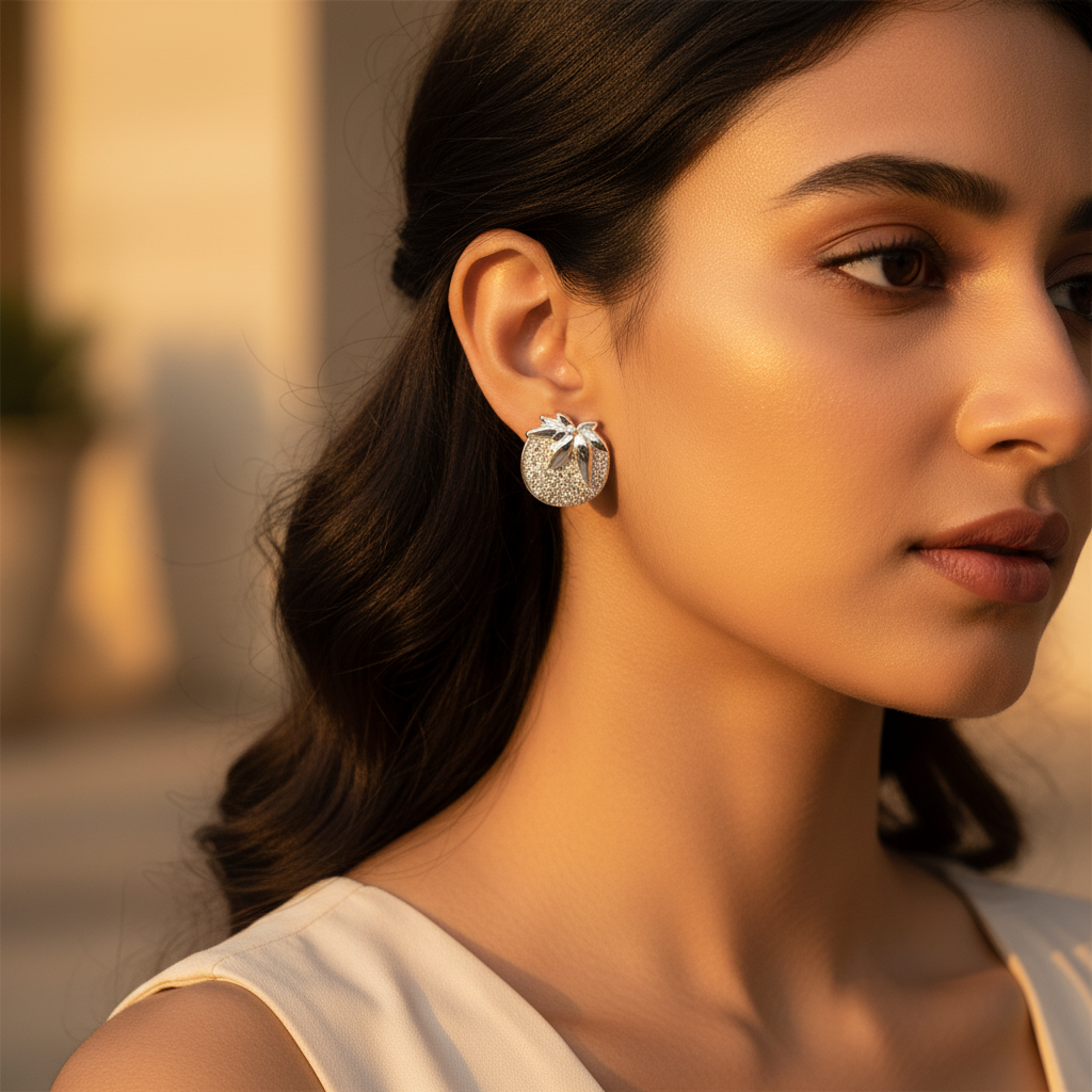 925 Silver Flower Stud Earrings for Women | Gift Jewelry