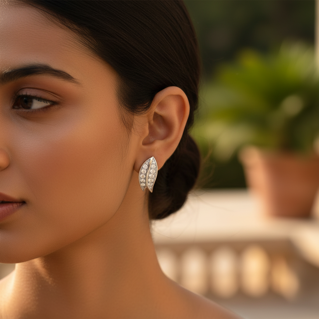 925 Silver Cubic Zirconia Stud Earrings for Women | Gift Jewelry