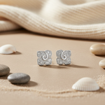 Load image into Gallery viewer, Silver Stud Earrings with Cubic Zirconia | Women's Jewelry Gift
