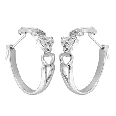 925 Silver Heart Hoop Earrings for Women | Dainty Jewelry Gift
