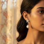 Load image into Gallery viewer, Silver Pearl Drop Earrings for Women | Dangle Earrings | Gift
