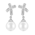 Load image into Gallery viewer, Silver Pearl Drop Earrings for Women | Dangle Earrings | Gift
