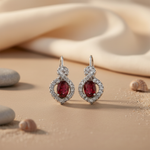 Load image into Gallery viewer, Silver Ruby Earrings for Women | Gemstone Jewelry Gift
