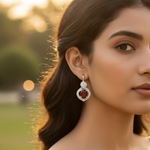 Load image into Gallery viewer, Silver Ruby Earrings for Women | Gemstone Jewelry Gift
