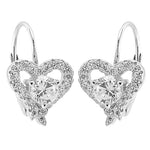 Load image into Gallery viewer, 925 Silver Heart Earrings with Cubic Zirconia | Women's Jewelry
