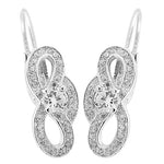 Load image into Gallery viewer, Silver Cubic Zirconia Leverback Earrings for Women | Dainty Jewelry
