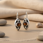 Load image into Gallery viewer, 925 Silver Brown Gemstone Drop Earrings for Women | Gift
