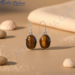 Load image into Gallery viewer, 925 Silver Tiger Eye Earrings for Women | Gemstone Jewelry
