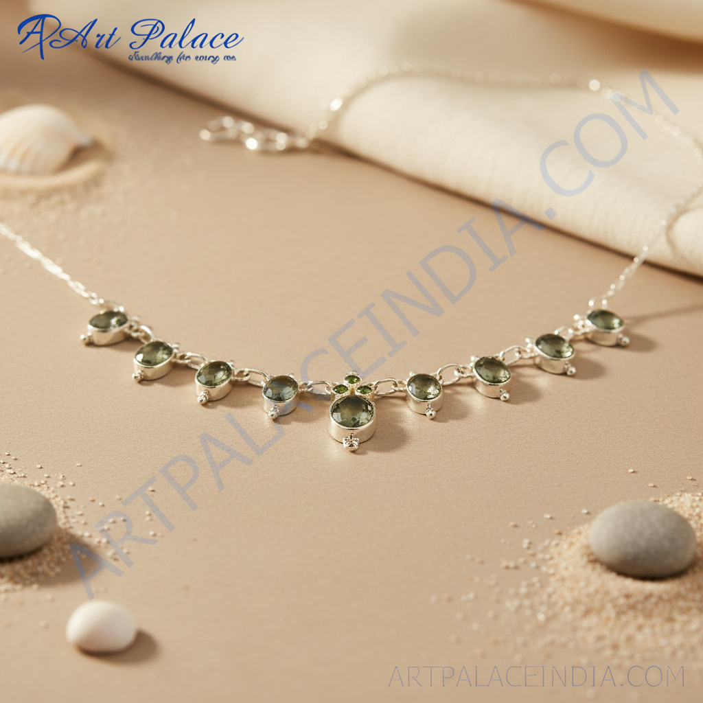Silver Stone Necklace for Women | Daily Wear | Gift