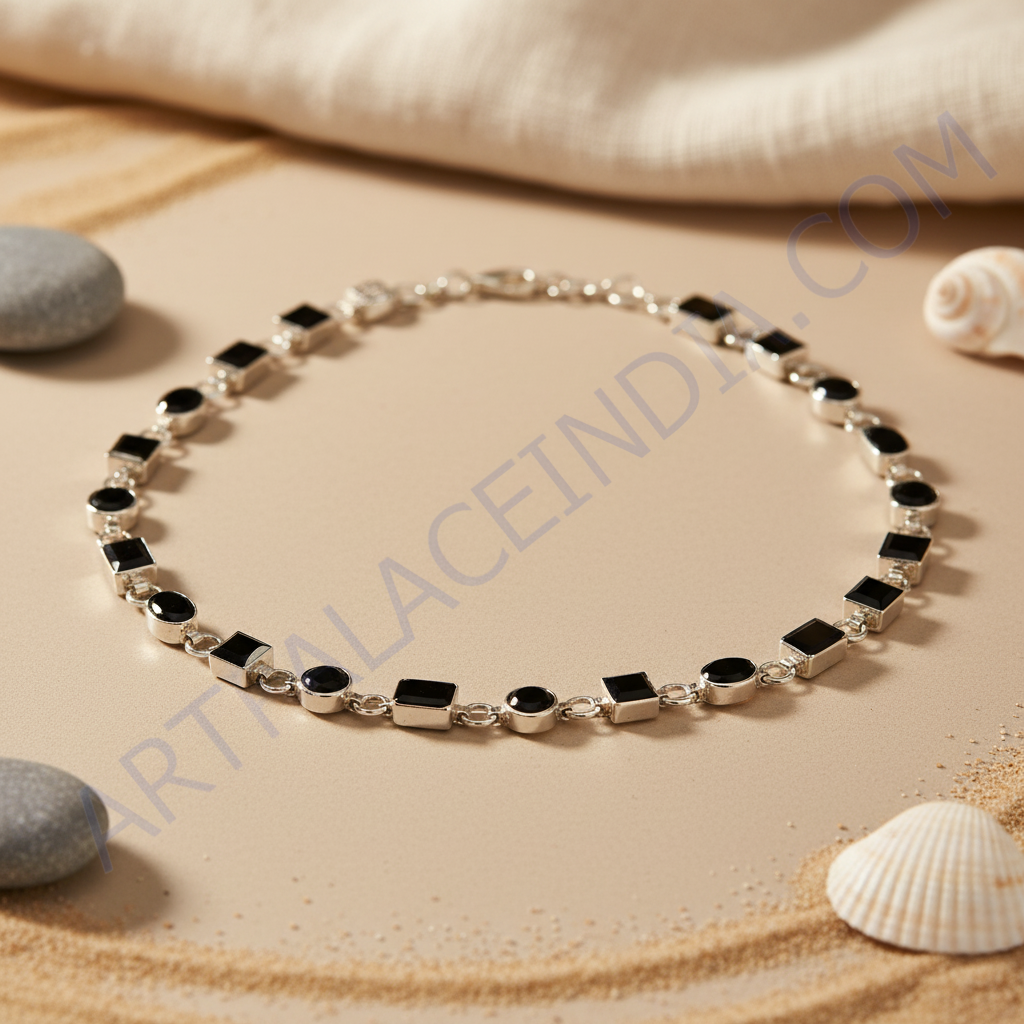 925 silver black onyx necklace for women | daily wear jewelry