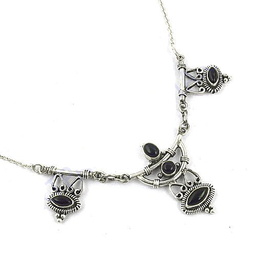 925 Silver Onyx Stone Necklace for Women | Fashion Jewelry