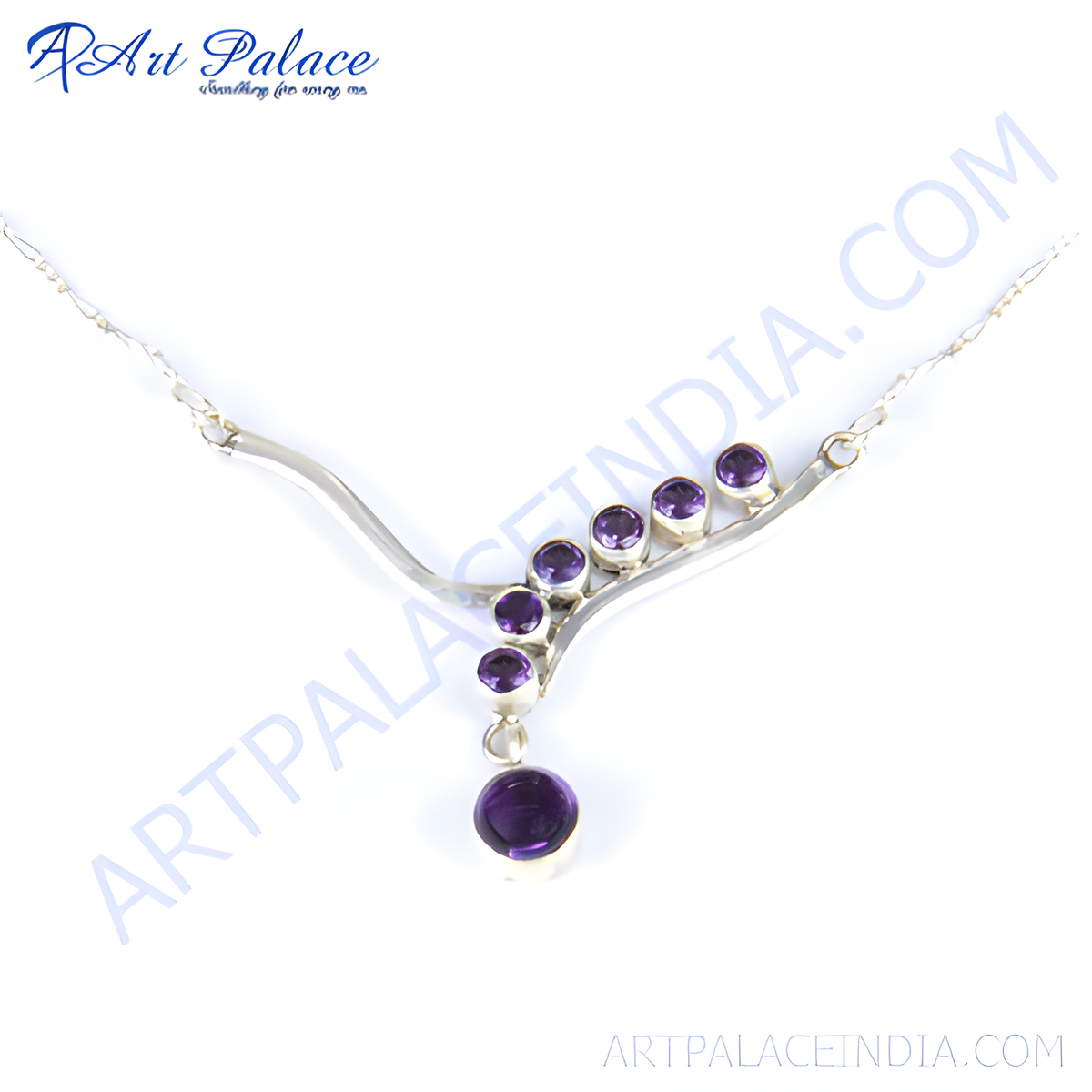 925 sterling silver necklace featuring an amethyst gemstone pendant, purple color