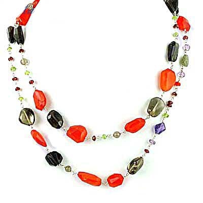 Multi-Gemstone Layered Necklace | Women's Fashion Jewelry