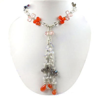 Gemstone Flower Necklace for Women | Colorful Beaded Jewelry