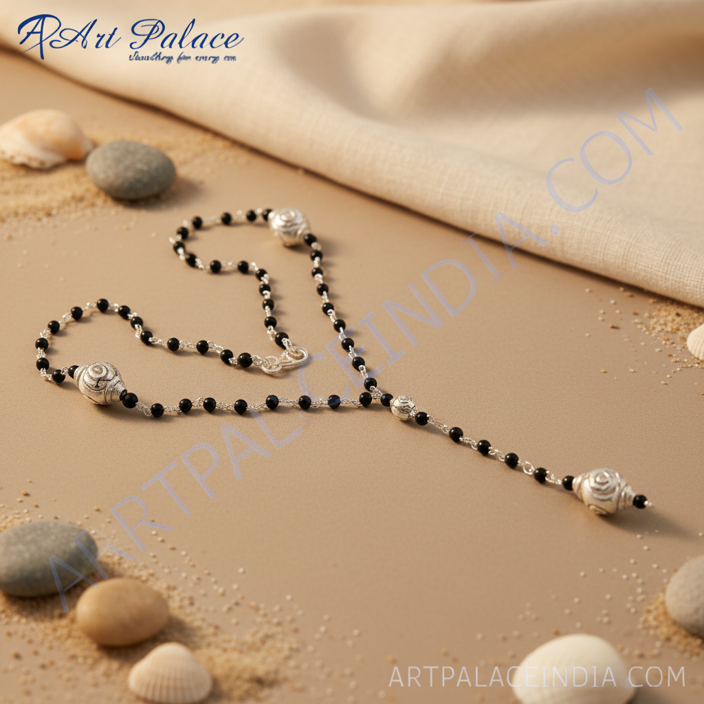 Black Bead Rosary Necklace | Religious Jewelry for Prayer