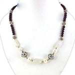 Load image into Gallery viewer, Beaded Gemstone &amp; Pearl Necklace | For Women | Daily Wear

