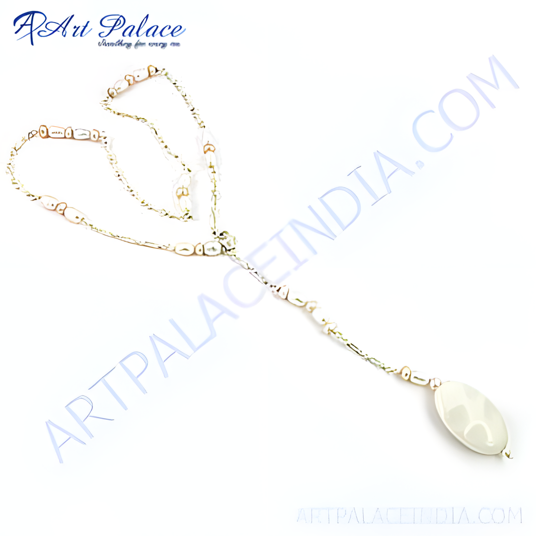 Elegant silver tone lariat necklace featuring pearls, a stunning piece of jewelry for women.