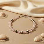 Load image into Gallery viewer, Rose Quartz Bead Necklace | Silver Accents | Women&#39;s Jewelry Gift
