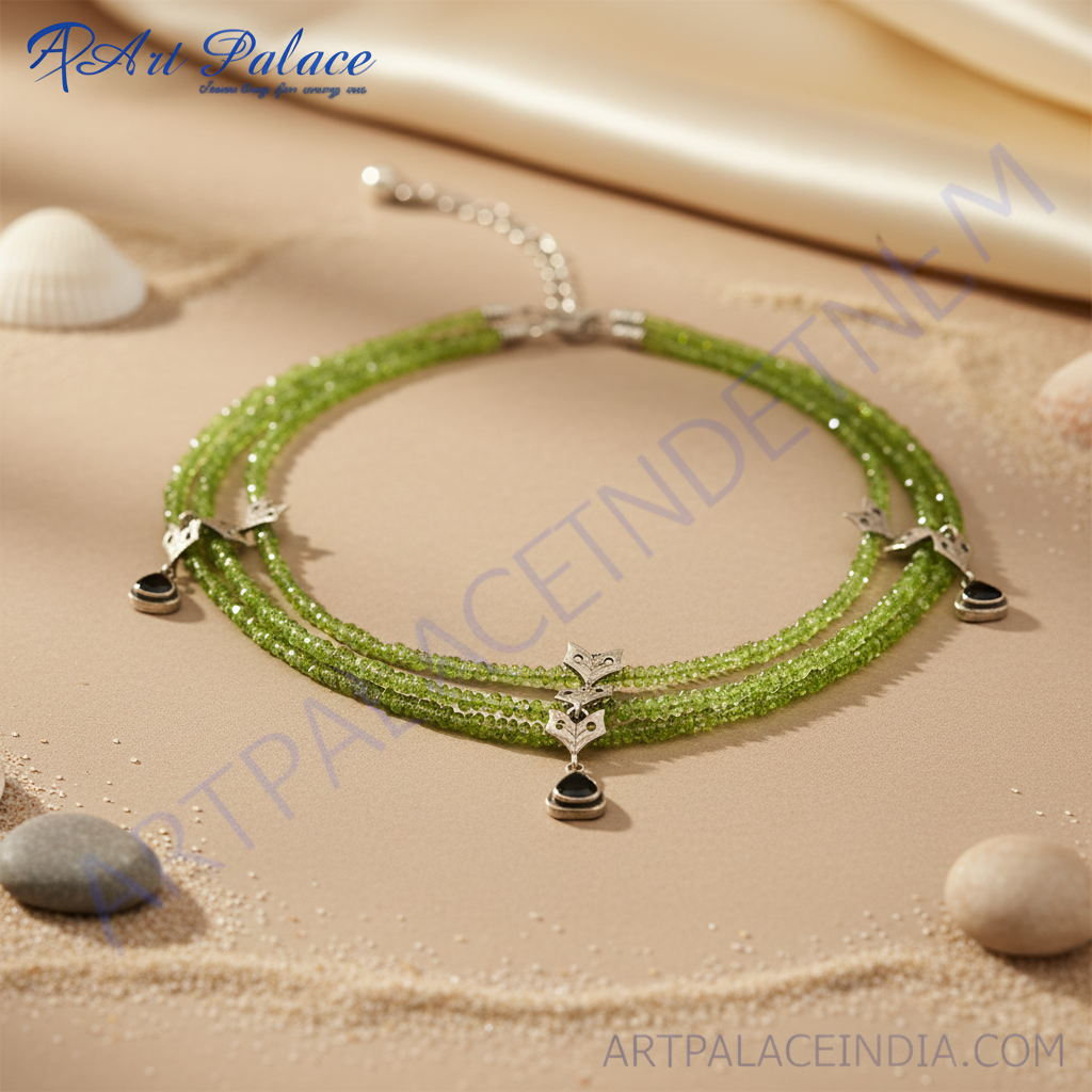 Peridot Bead Necklace for Women | Gemstone Jewelry Gift