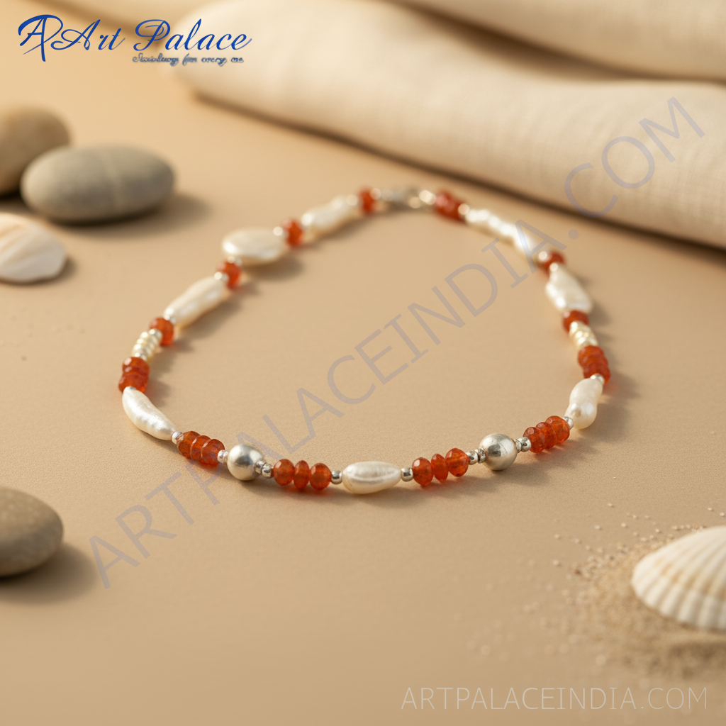 Coral & Pearl Necklace | Sterling Silver | Women's Jewelry Gift