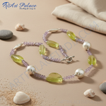 Load image into Gallery viewer, Amethyst &amp; Lemon Quartz Necklace | Women&#39;s Gemstone Jewelry
