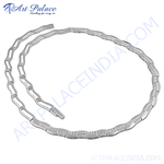 Load image into Gallery viewer, Silver script design necklace for women, elegant and unique, sterling silver chain
