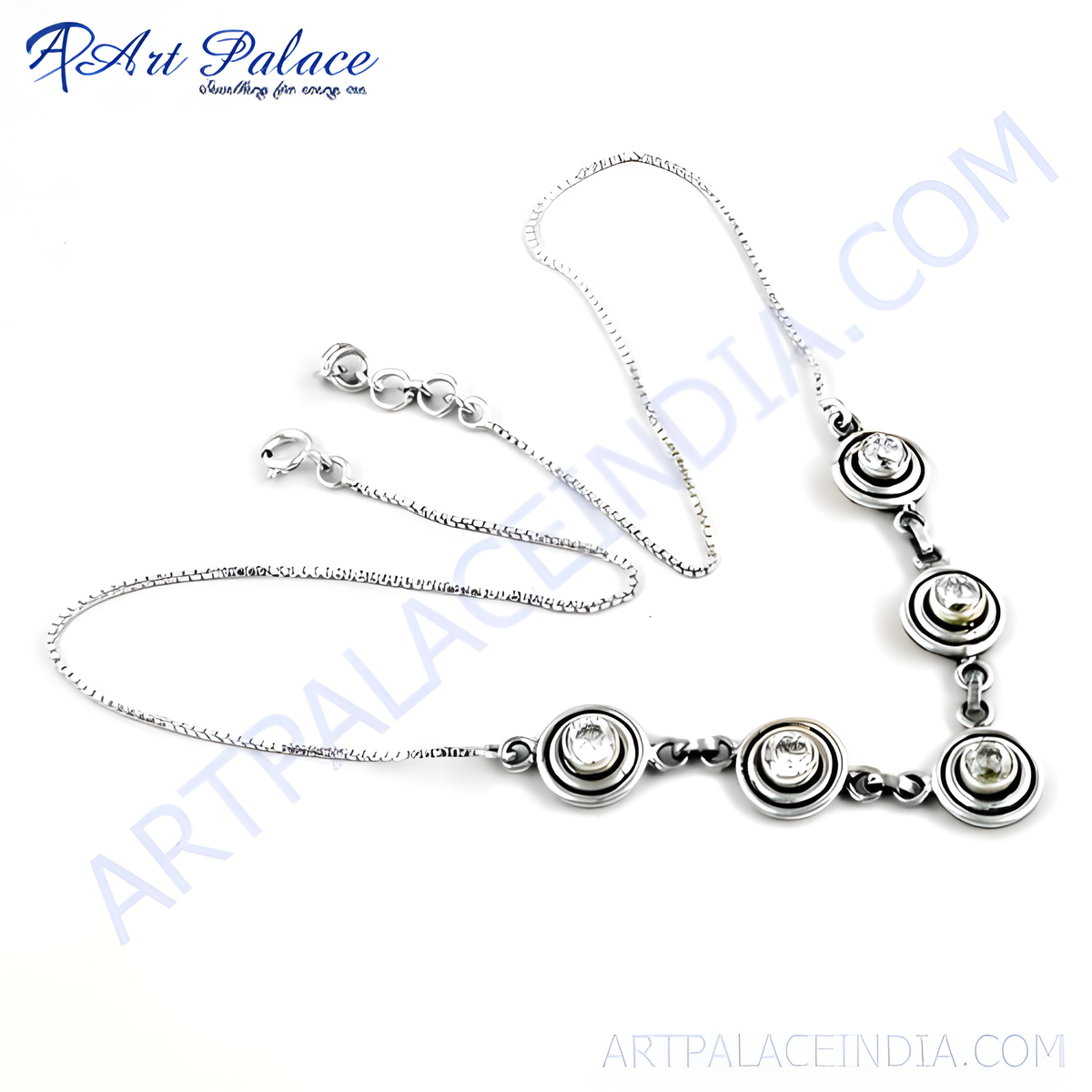 925 sterling silver necklace with sparkling cubic zirconia stones, perfect for gifting and daily wear