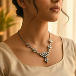 Load image into Gallery viewer, 925 Silver Cubic Zirconia Necklace | Women&#39;s Floral Jewelry
