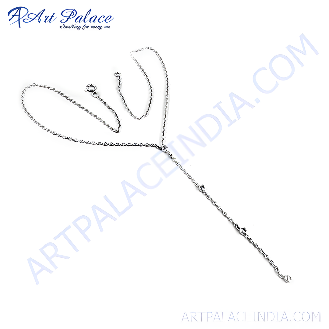 Sterling silver y-necklace with a delicate chain design, perfect for daily wear and a thoughtful gift.