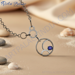 Load image into Gallery viewer, 925 Silver Blue Sapphire Necklace | Women&#39;s Elegant Jewelry
