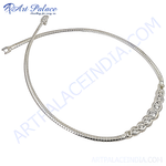 Load image into Gallery viewer, Silver chain necklace with cubic zirconia stones, perfect for women&#39;s elegant jewelry.
