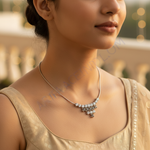 Load image into Gallery viewer, Silver Cubic Zirconia Necklace | Women&#39;s Elegant Jewelry
