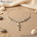 Load image into Gallery viewer, 925 Silver Blue Topaz Necklace for Women | Gemstone Jewelry Gift
