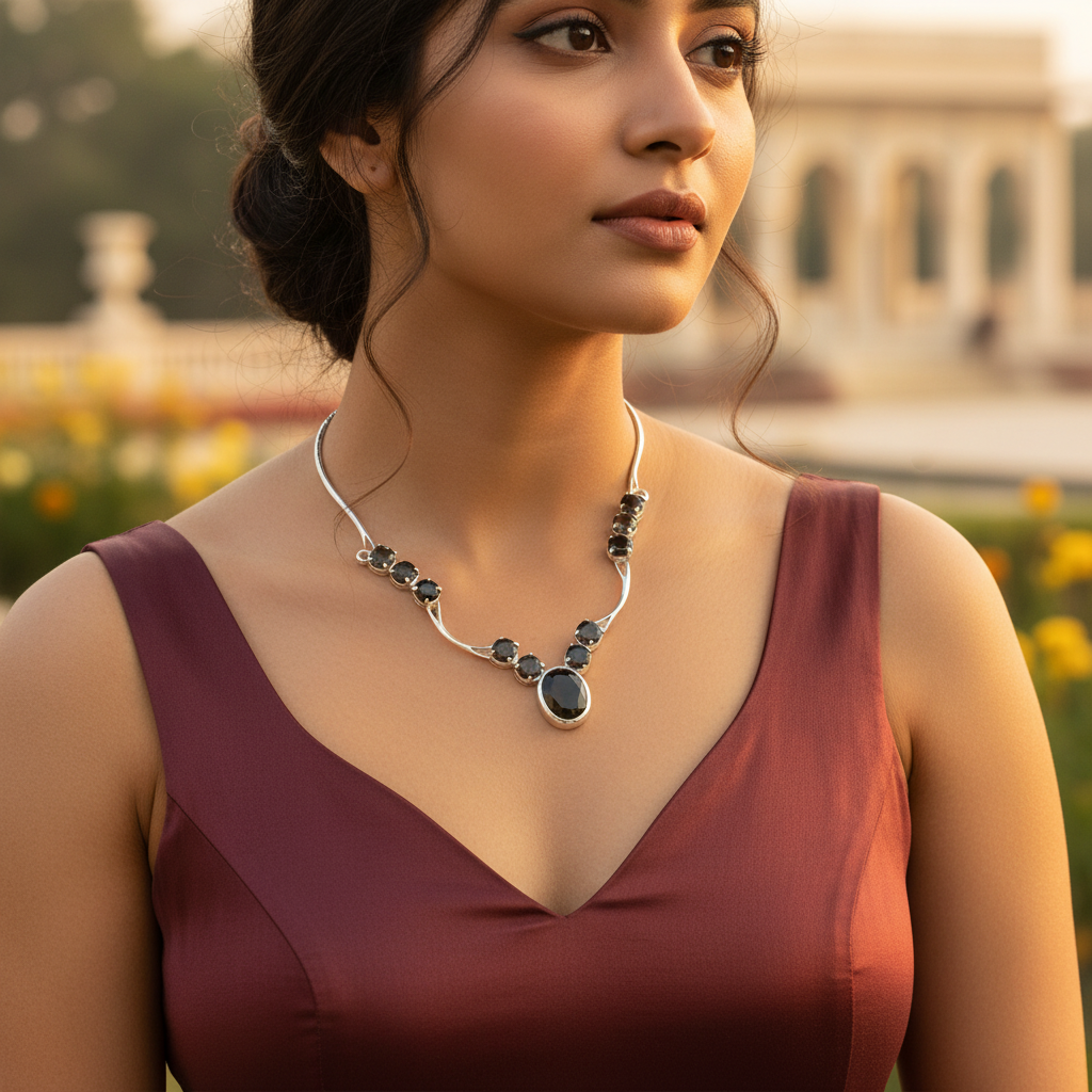 925 silver moonstone necklace for women | gemstone jewelry