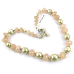 Load image into Gallery viewer, Rose Quartz &amp; Pearl Beaded Necklace | gold plating Accent | Women's Jewelry
