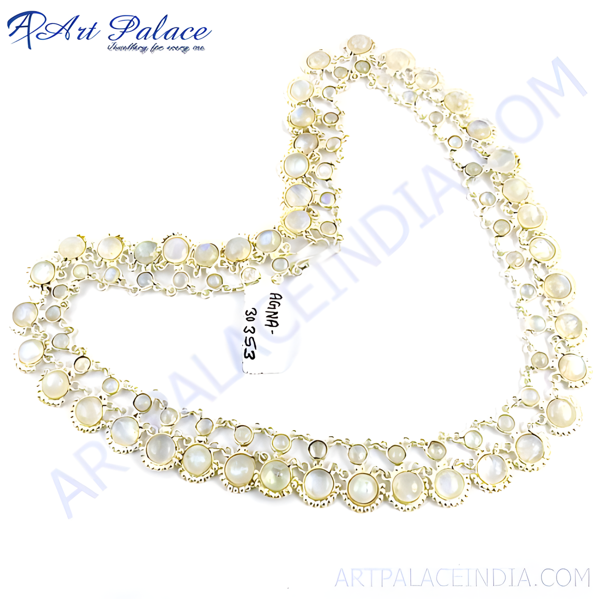 925 sterling silver necklace featuring beautiful mother of pearl stones, perfect for elegant statement