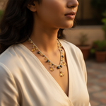 Load image into Gallery viewer, Silver Citrine &amp; Pearl Necklace | Citrine Dangle Necklace for Women
