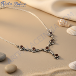 Load image into Gallery viewer, 925 Sterling Silver Garnet Necklace for Women | Daily Wear
