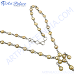 Load image into Gallery viewer, Silver pearl necklace with golden pearls, elegant women&#39;s jewelry, perfect gift idea, classic design.
