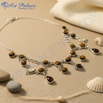 Load image into Gallery viewer, Tiger Eye Stone Necklace in 925 Silver for Women

